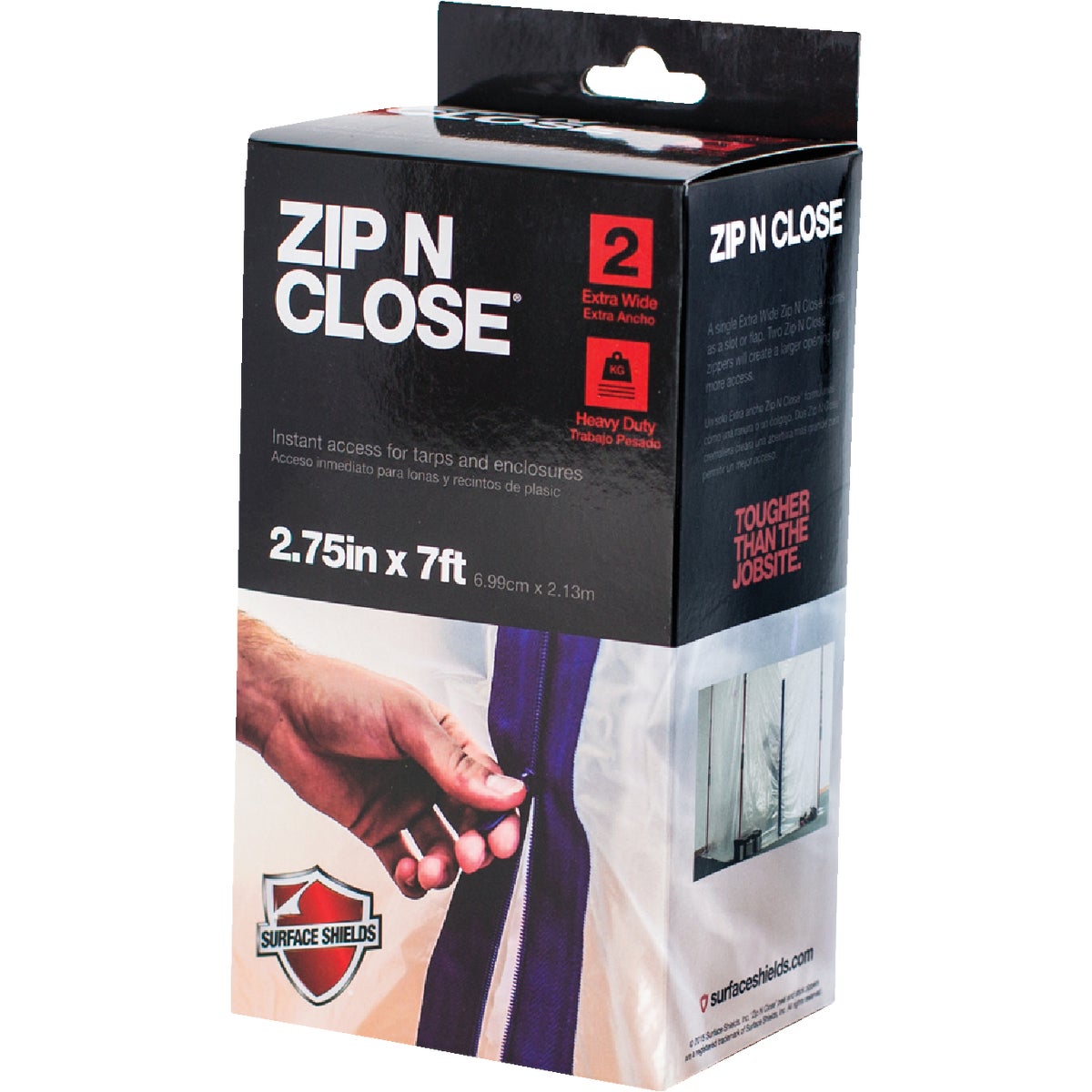 Surface Shields Zip N Close 2 3/4 In. X 7 Ft. Blue Peel and Stick Plastic Barrier Zipper (2-Pack)