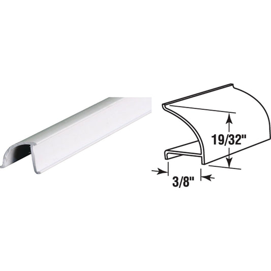 Prime-Line 3/8 In. Dia. x 72 In. L. White Vinyl Rigid Snap-In Glass Spline