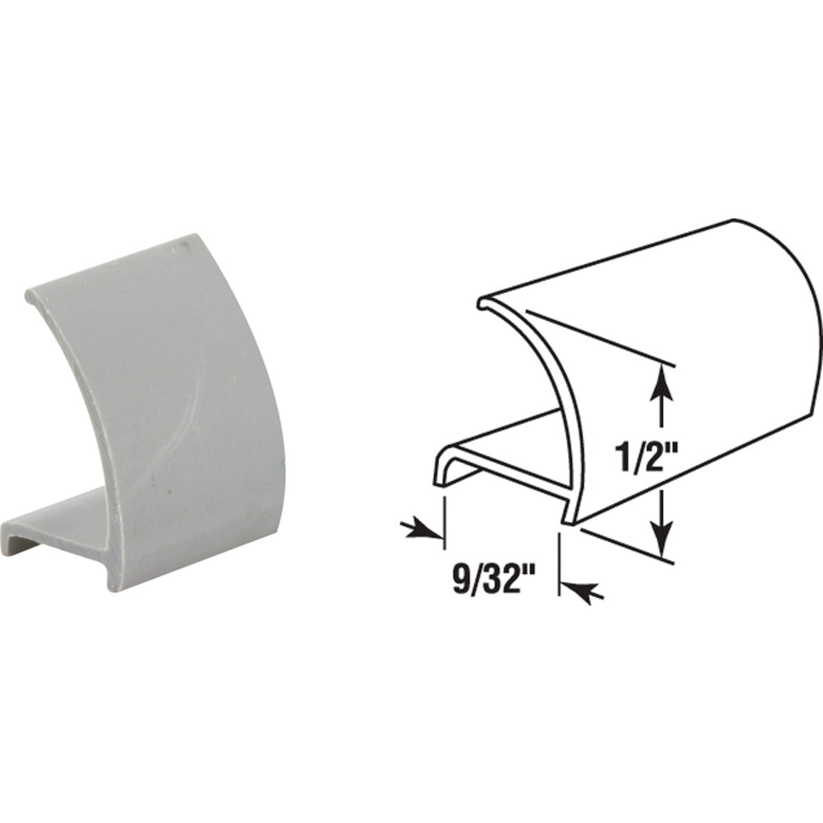 Prime-Line Make-2-Fit 72 In. Gray Snap-In Rigid Vinyl Glass Spline