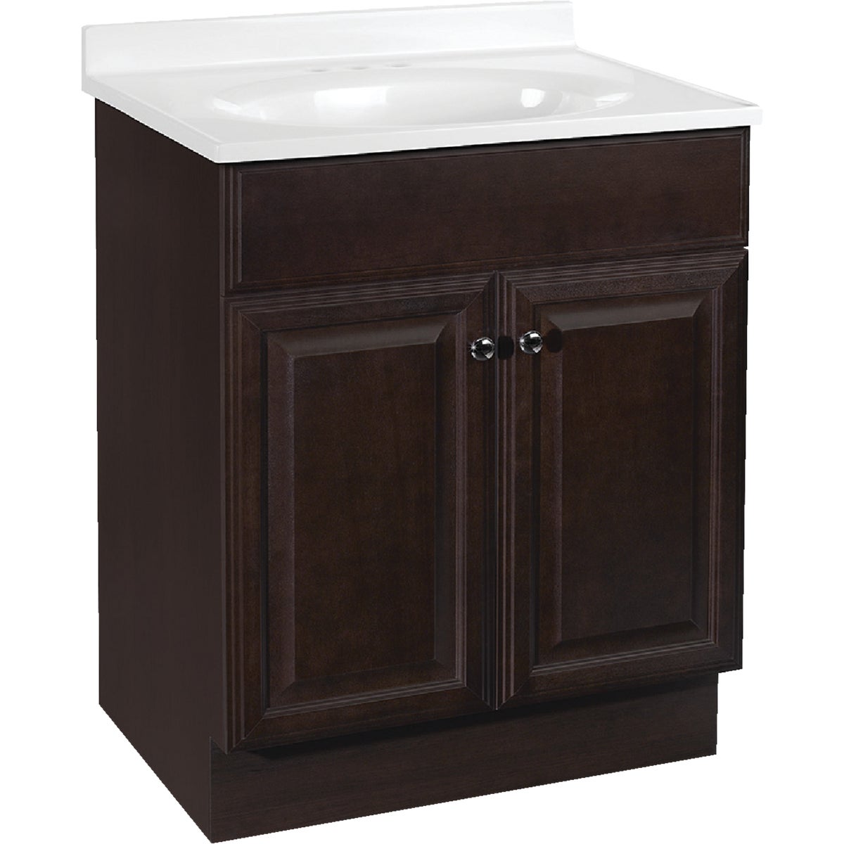 Continental Cabinets Richmond Java 24-1/2 In. W x 35-1/4 In. H x 18-1/2 In. D Vanity with White Cultured Marble Top