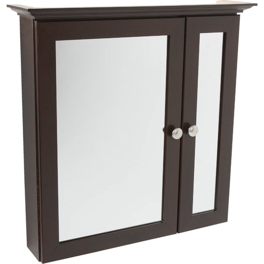 Continental Cabinets Java 25 In. W x 24-3/4 In. H x 5-1/2 In. D Bi-View Surface Mount Medicine Cabinet
