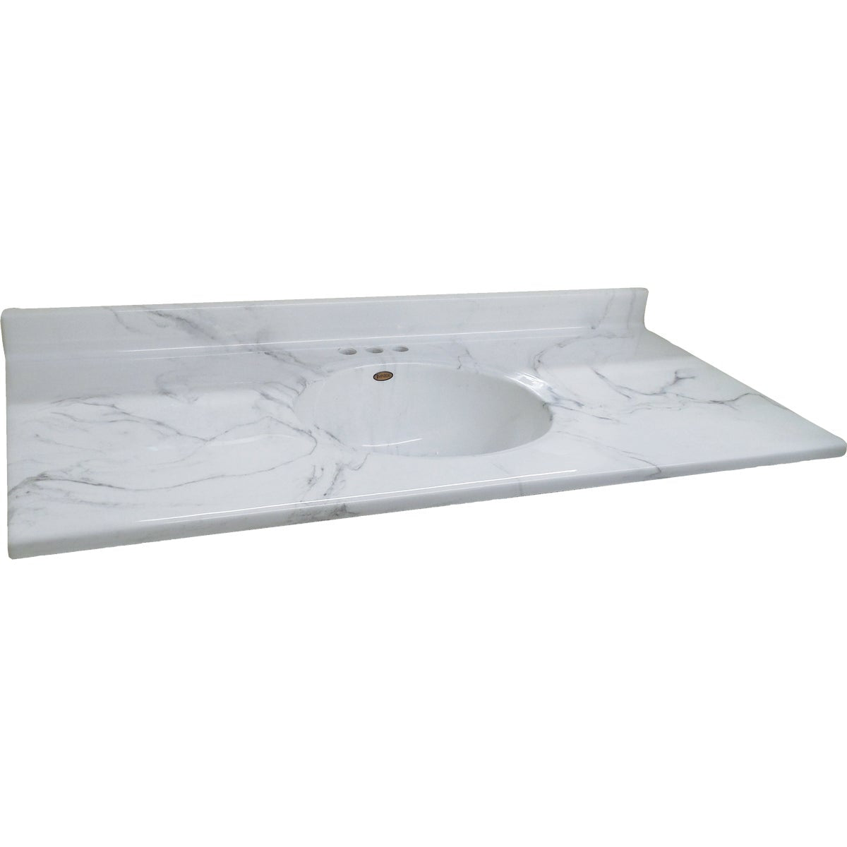 Imperial Marble 49 In. W x 22 In. D Carrara Cultured Marble Vanity Top with Oval Bowl