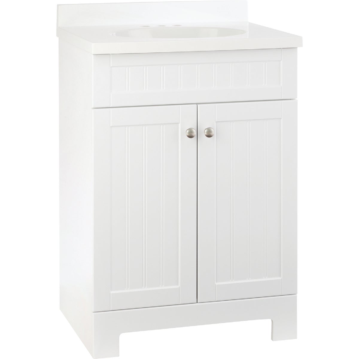 Continental Cabinets Edgewater White 25 In. W x 37-1/2 In. H x 18-1/2 In. D Vanity with White Cultured Marble Top