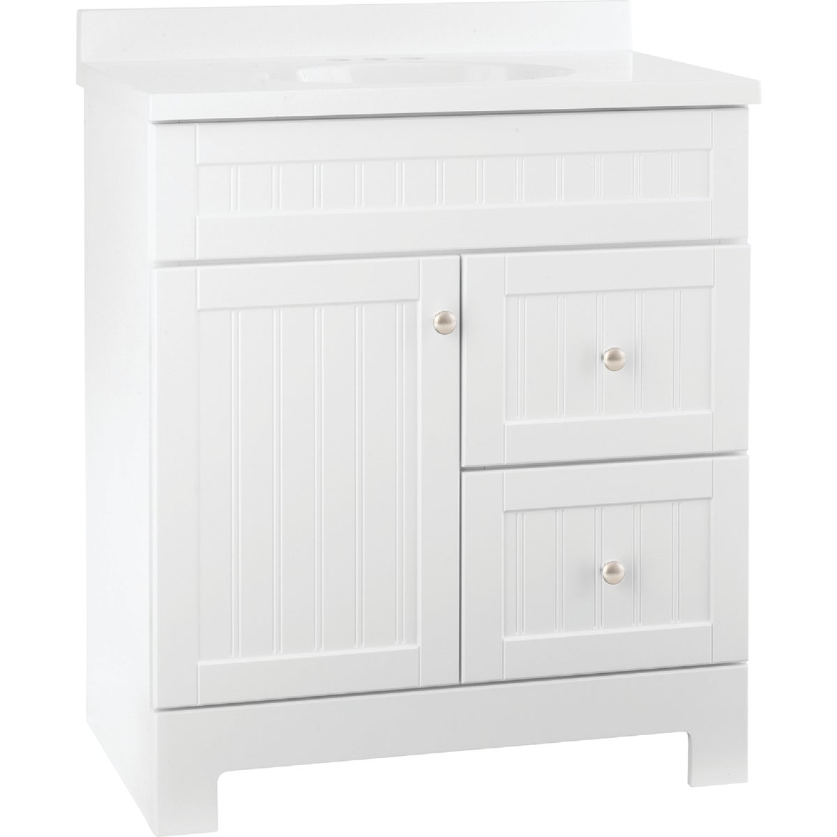 Continental Cabinets Edgewater White 31 In. W x 37-1/2 In. H x 18-1/2 In. D Vanity with White Cultured Marble Top