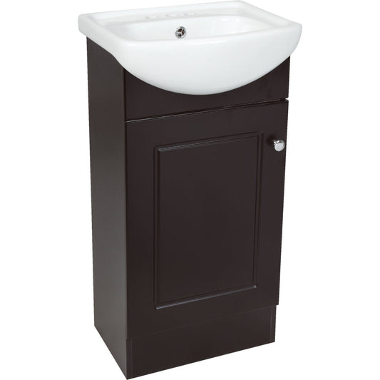 IC Fabac Dafne Espresso 18 In. W x 34-1/2 In. H x 15 In. D Vanity with Vitreous China Top