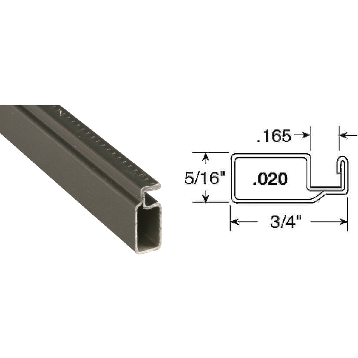 Prime-Line Make-2-Fit 3/4 x 5/16 x 72 Bronze Aluminum Screen Frame