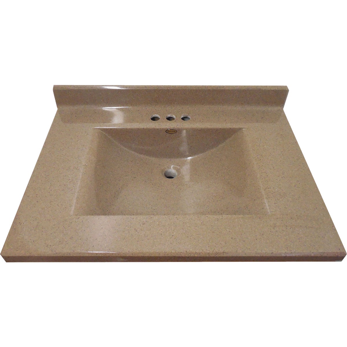 Imperial Marble 31 In. W x 22 In. D Cocoa Satin Stone Cast Polymer Vanity Top with Wave Bowl