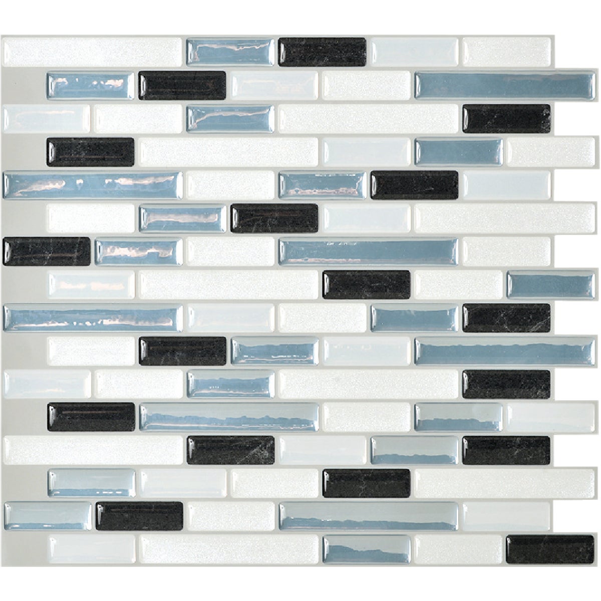 Smart Tiles Approx. 10 In. x 10 In. Glass-Like Vinyl Backsplash Peel & Stick, Muretto Brina Mosaic