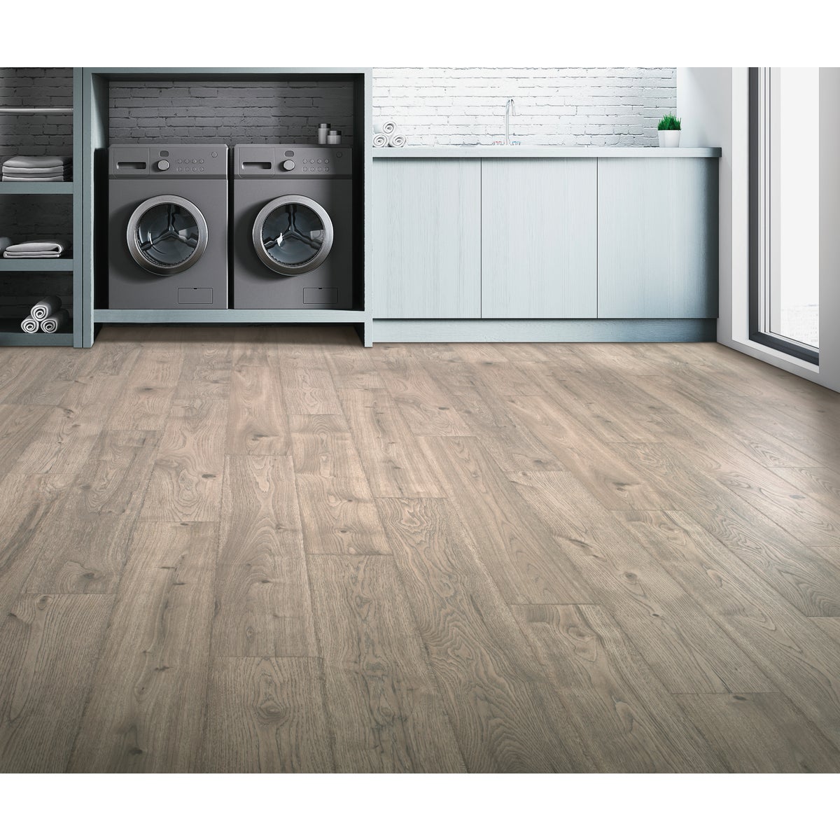 Mohawk RevWood Plus Elderwood Asher Gray 7-1/2 In. W x 54-11/32 In. L Laminate Flooring (16.98 Sq. Ft./Case)