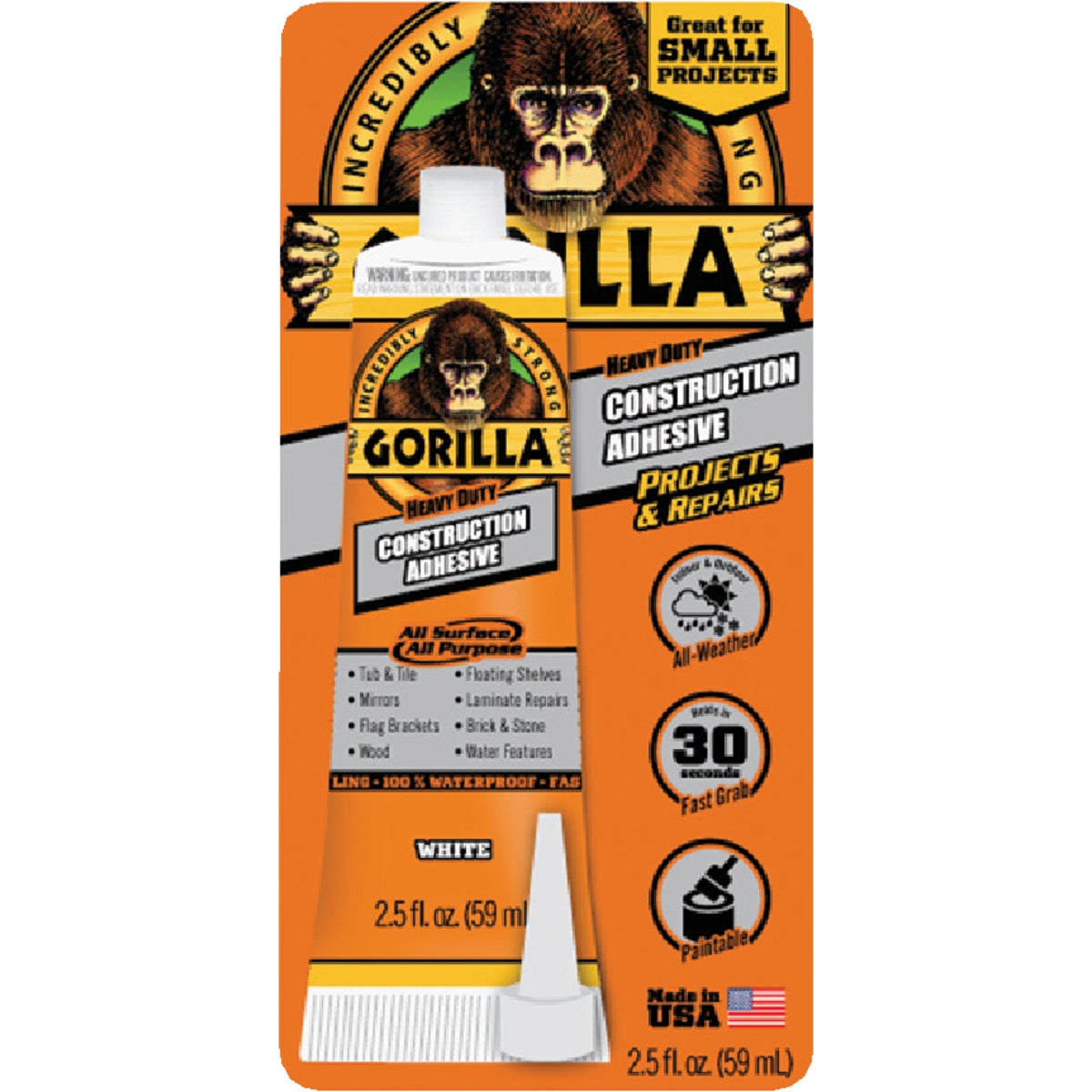 Gorilla 2.5 Oz. All Surface Construction Adhesive