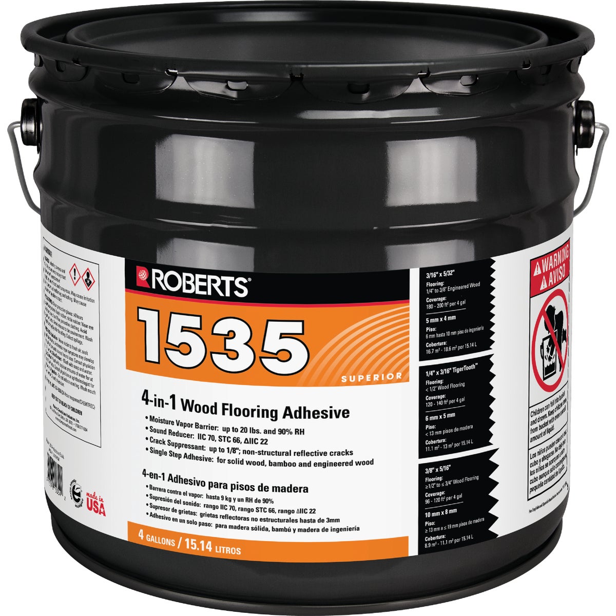 Roberts All N One Wood Floor Adhesive, 4 Gal.