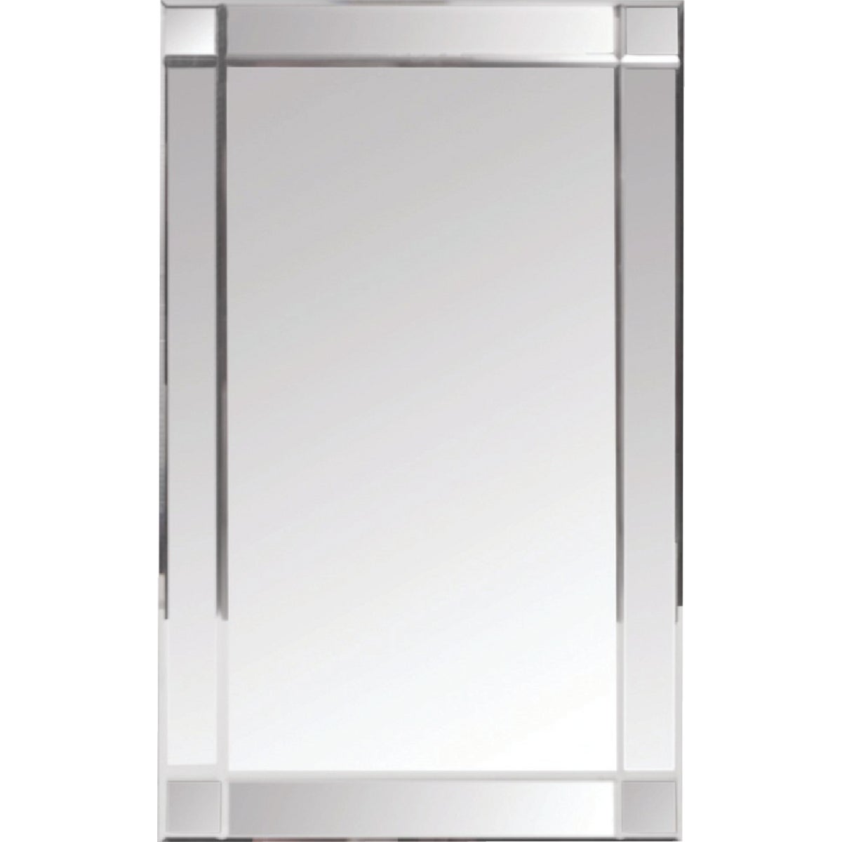 Zenith Frameless Beveled 16 In. W x 26-3/8 In. H x 4-1/2 In. D Single Mirror Surface Mount V-Groove Mirror Medicine Cabinet