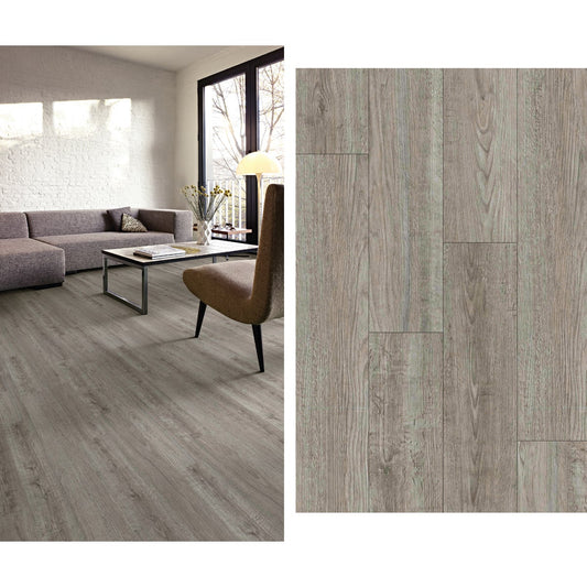 Mohawk Design Elements Rockport Gray 6 In. W x 48 In. L Luxury Vinyl Rigid Core Floor Plank (24.11 Sq. Ft./Case)