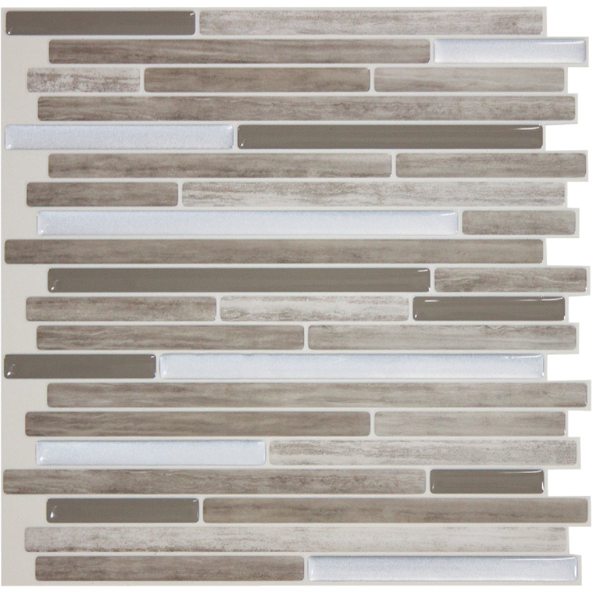 Smart Tiles Approx. 10 In. x 10 In. Glass-Like Vinyl Backsplash Peel & Stick, Capri Taupe Mosaic