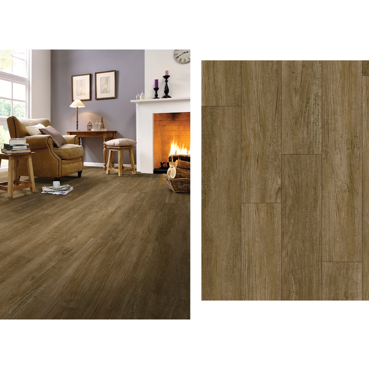 Mohawk Design Elements Walnut Mocha 6 In. W x 48 In. L Luxury Vinyl Rigid Core Floor Plank (24.11 Sq. Ft./Case)