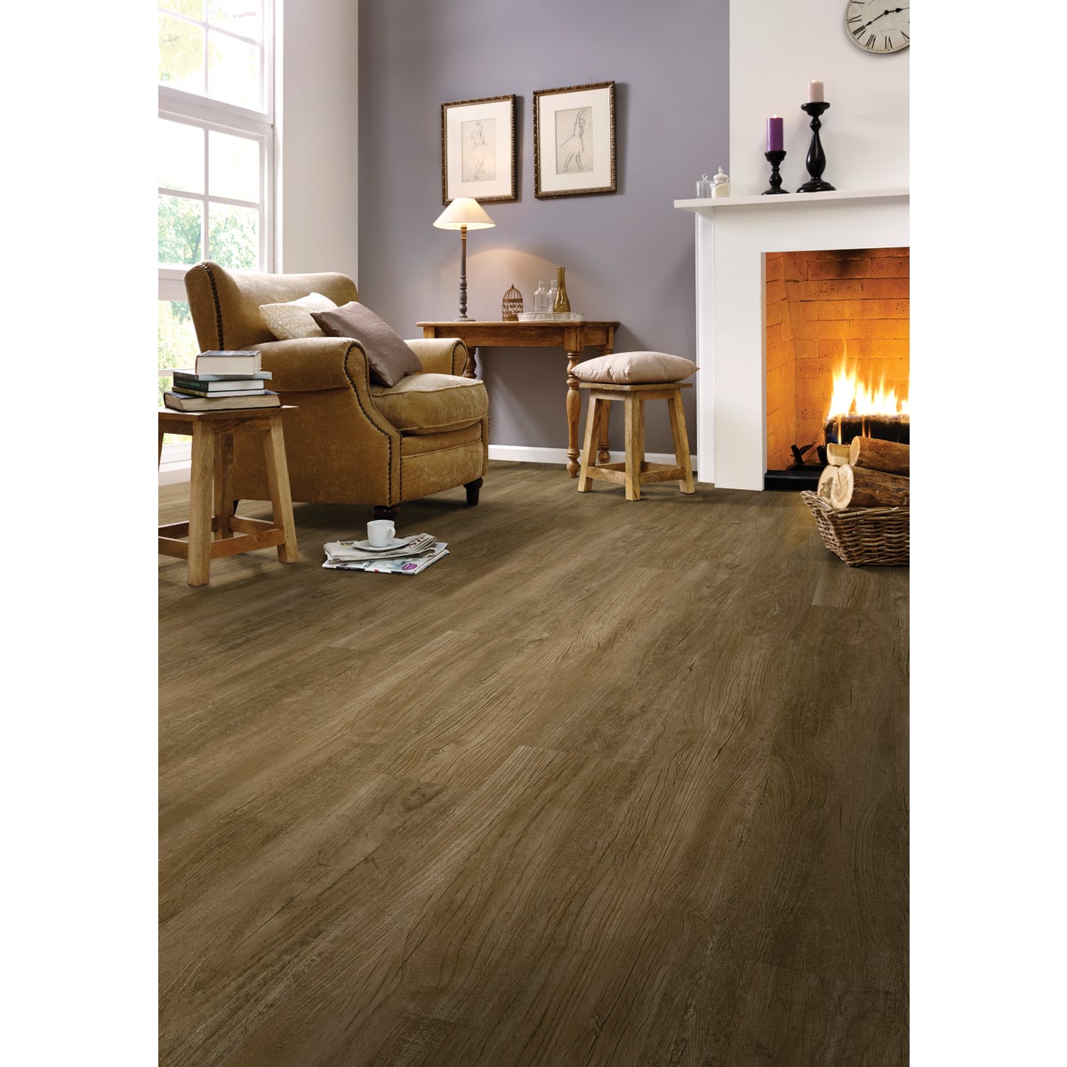 Mohawk Design Elements Walnut Mocha 6 In. W x 48 In. L Luxury Vinyl Rigid Core Floor Plank (24.11 Sq. Ft./Case)