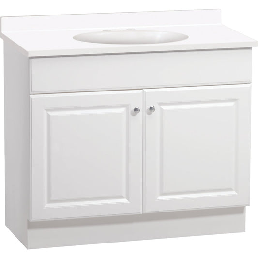 Continental Cabinets Richmond White 36-1/2 In. W x 35-1/4 In. H x 18-1/2 In. D Vanity with White Cultured Marble Top