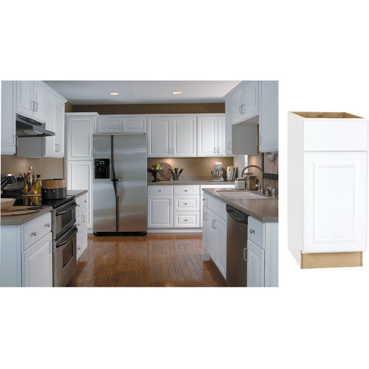 Continental Cabinets Hamilton 15 In. W. x 34-1/2 In. H. x 24 In. D. White Thermofoil Base Kitchen Cabinet