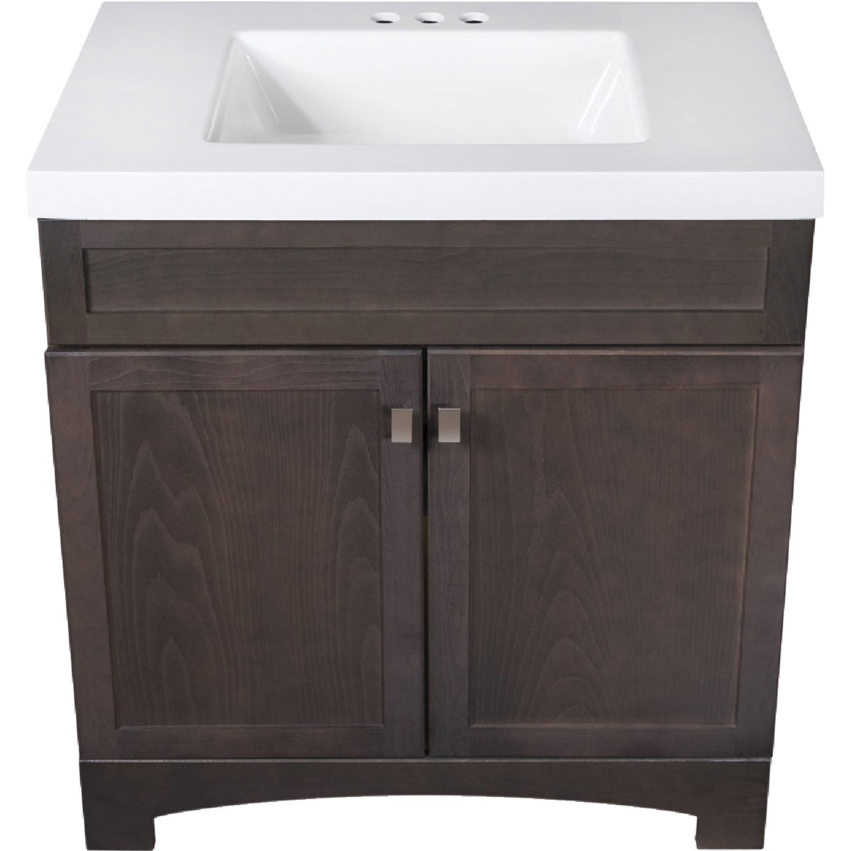 Continental Cabinets Davison Gray 24-1/2 In. W x 35-1/2 In. H x 18-3/4 In. D Vanity with White Cultured Marble Top