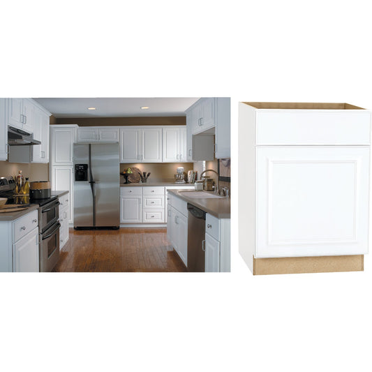 Continental Cabinets Hamilton 24 In. W. x 34-1/2 In. H. x 24 In. D. White Thermofoil Base Kitchen Cabinet