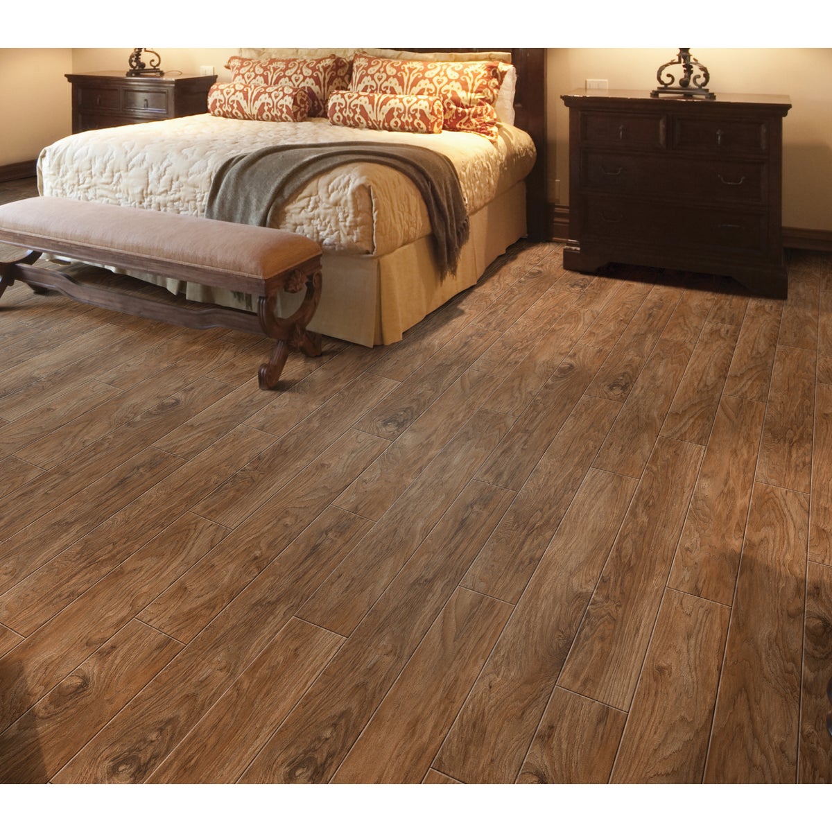 Balterio Heritage Nutmeg Hickory 5.28 In. W x 49.49 In. L Laminate Flooring (21.76 Sq. Ft./Case)