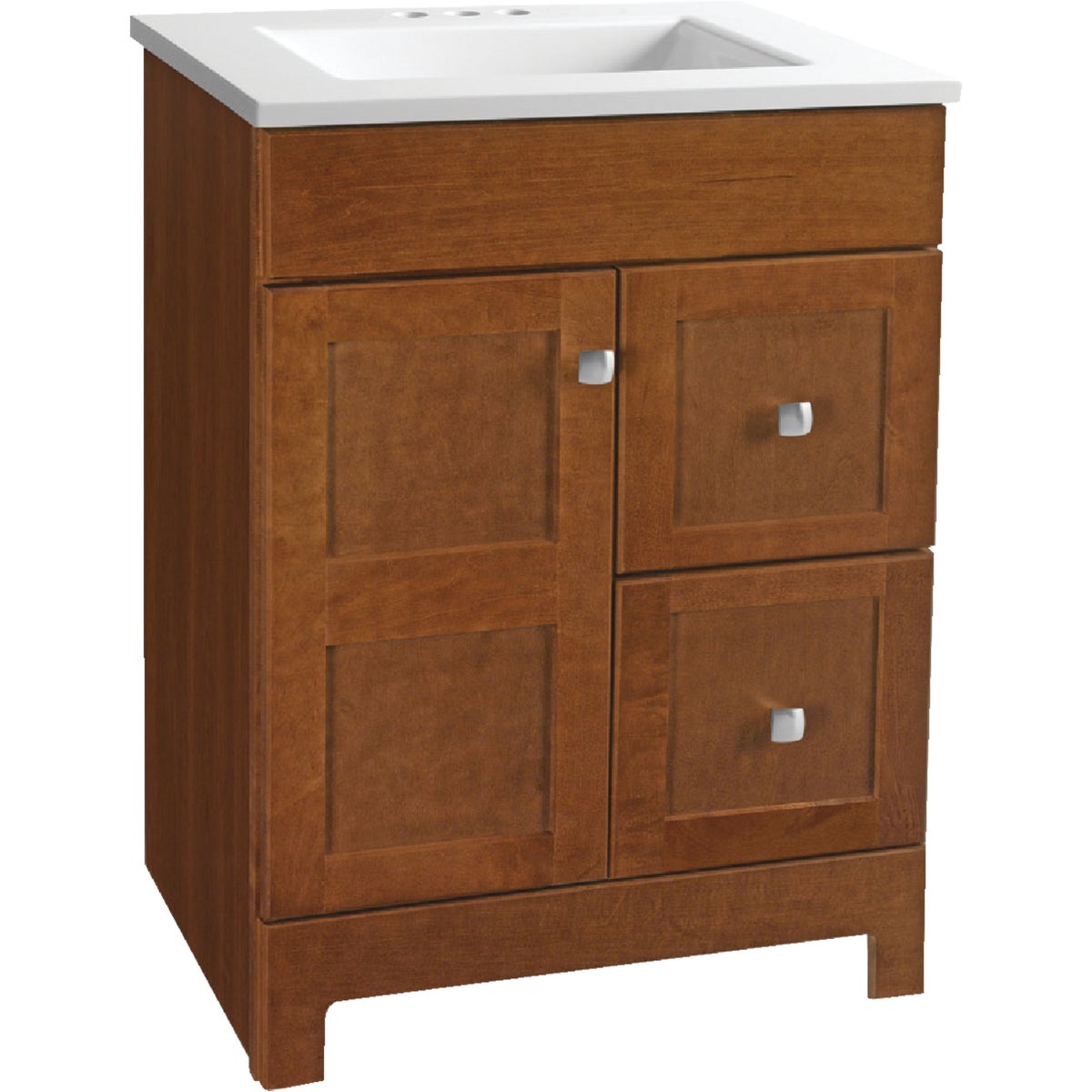 Continental Cabinets Allenton Auburn 24-1/2 In. W x 34-1/2 In. H x 19 In. D Vanity with White Cultured Marble Top