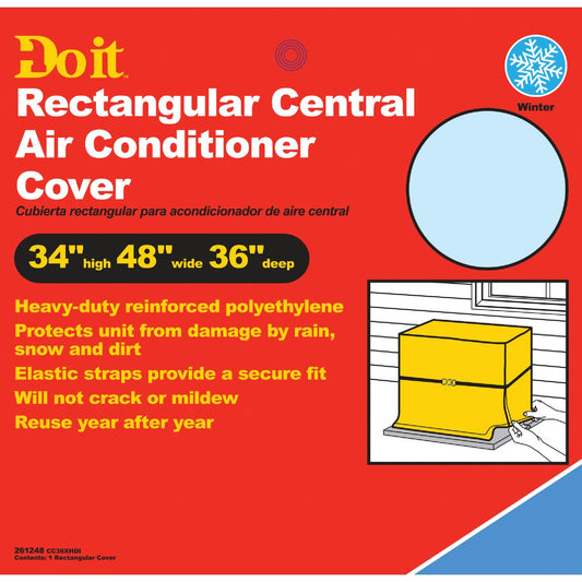 Do it 48" x 34" x 36" Gray Polyethylene 9 mil Rectangular Central Air Conditioner Cover