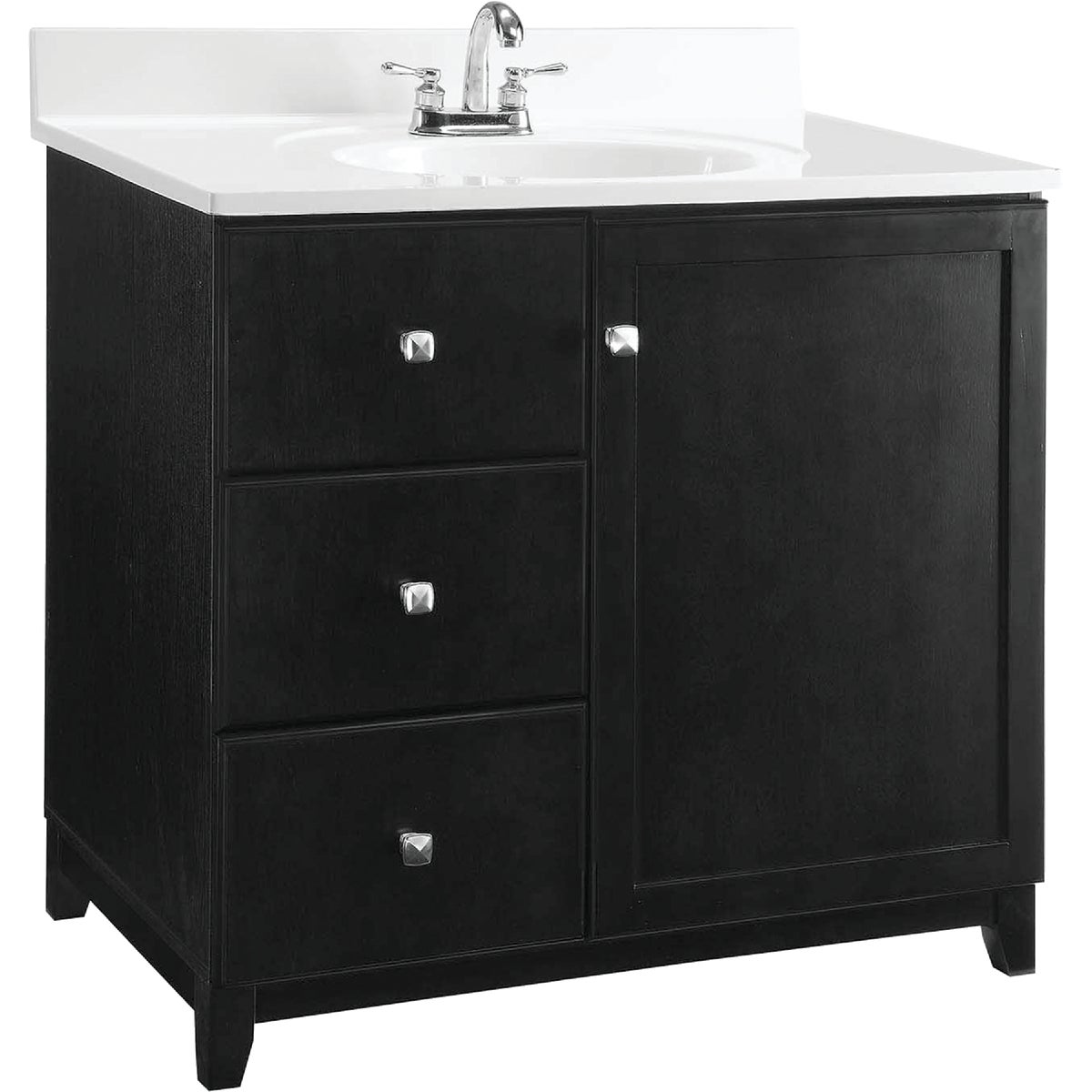 Design House Shorewood Espresso 30 In. W x 33 In. H x 21 In. D Vanity Base, 1 Door/2 Drawer