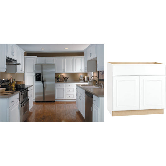 Continental Cabinets Hamilton 36 In. W. x 34-1/2 In. H. x 24 In. D. White Thermofoil Base Kitchen Cabinet