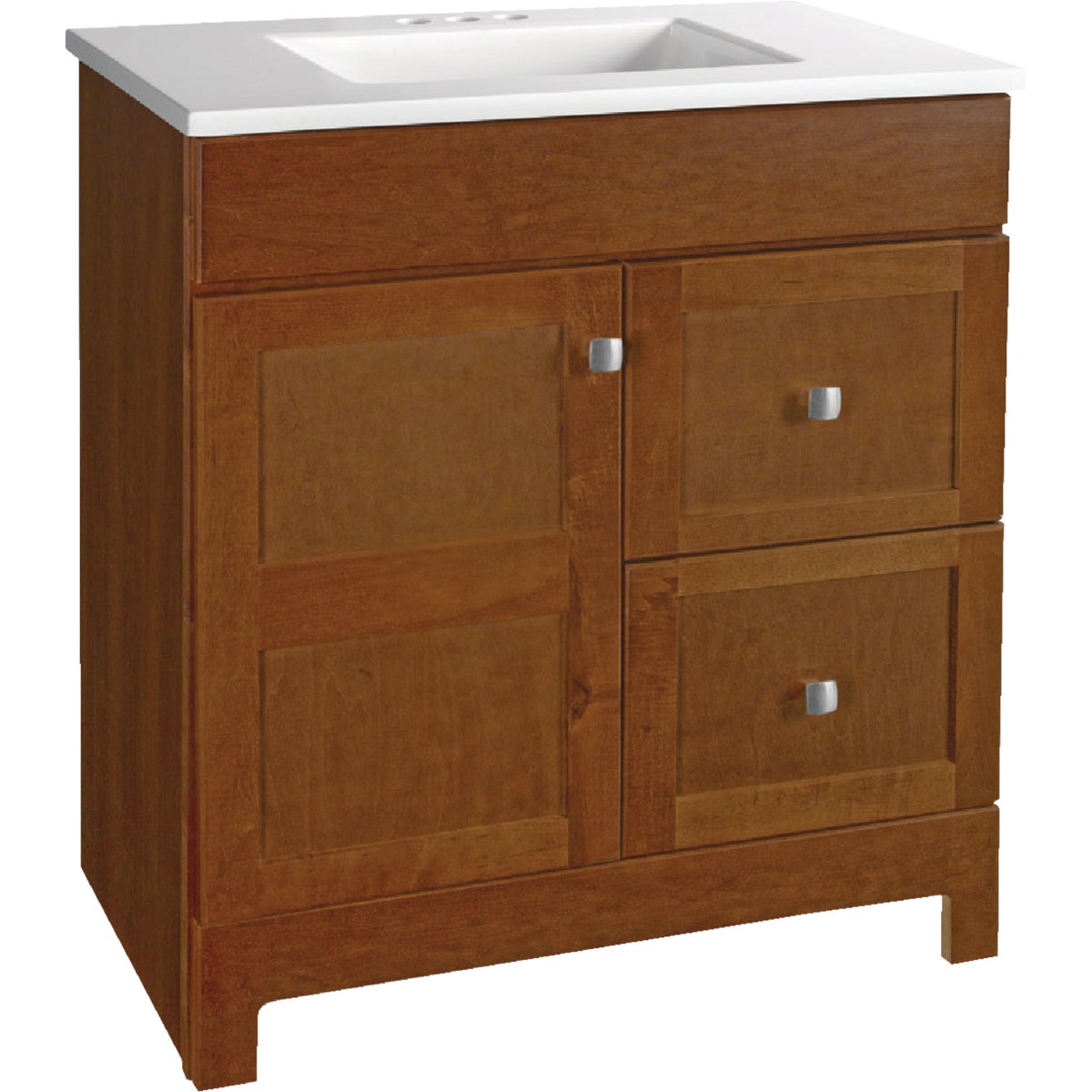 Continental Cabinets Allenton Auburn 30-1/2 In. W x 34-1/2 In. H x 19 In. D Vanity with White Cultured Marble Top