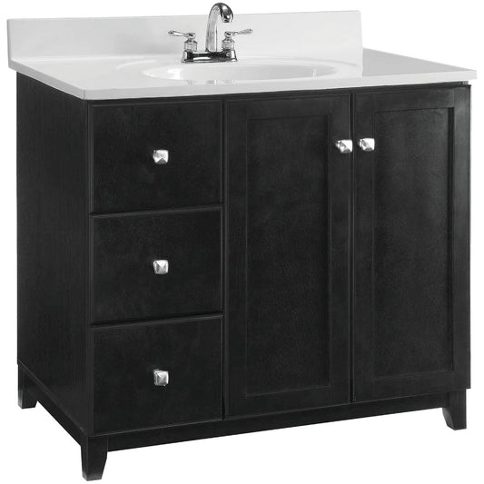 Design House Shorewood Espresso 36 In. W x 33 In. H x 21 In. D Vanity Base, 2 Door/2 Drawer