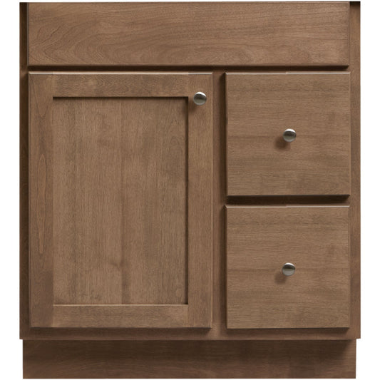 Bertch Bear Creek Driftwood 30 In. W x 34-1/2 In. H x 21 In. D Vanity Base, 1 Door/2 Drawer