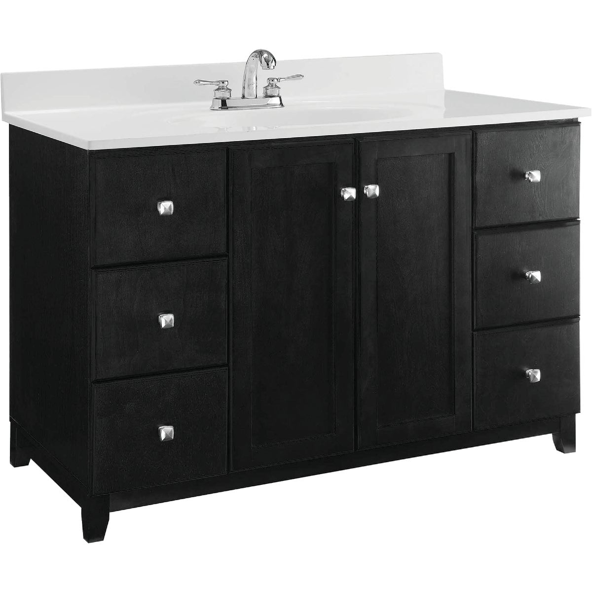 Design House Shorewood Espresso 48 In. W x 33 In. H x 21 In. D Vanity Base, 2 Door/6 Drawer