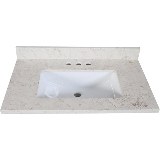 Design House 25 In. W x 22 In. D Giallo Quartz Vanity Top with Wave Bowl