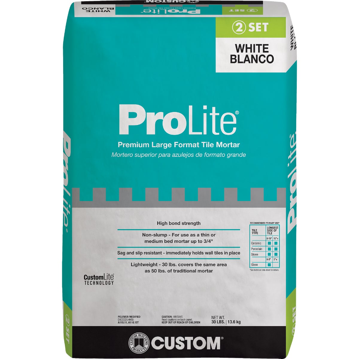 Custom Building Products ProLite 30 Lb. White Tile & Stone Mortar