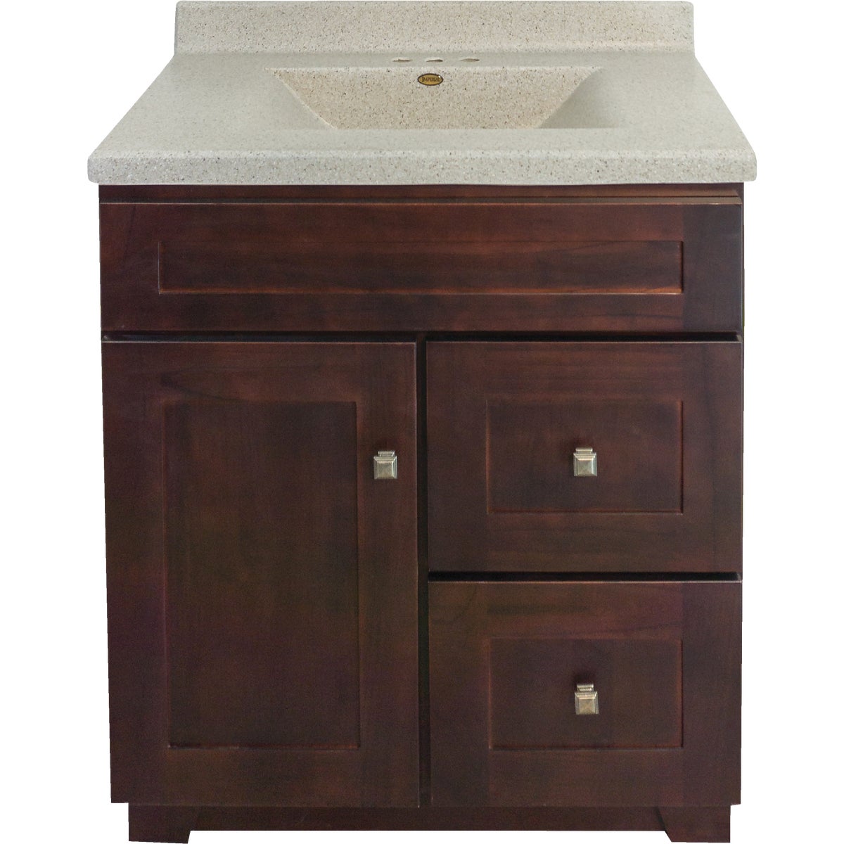 CraftMark CherryVale Shaker Cherry 30 In. W x 34 In. H x 21 In. D Vanity Base, 1 Door/2 Drawer