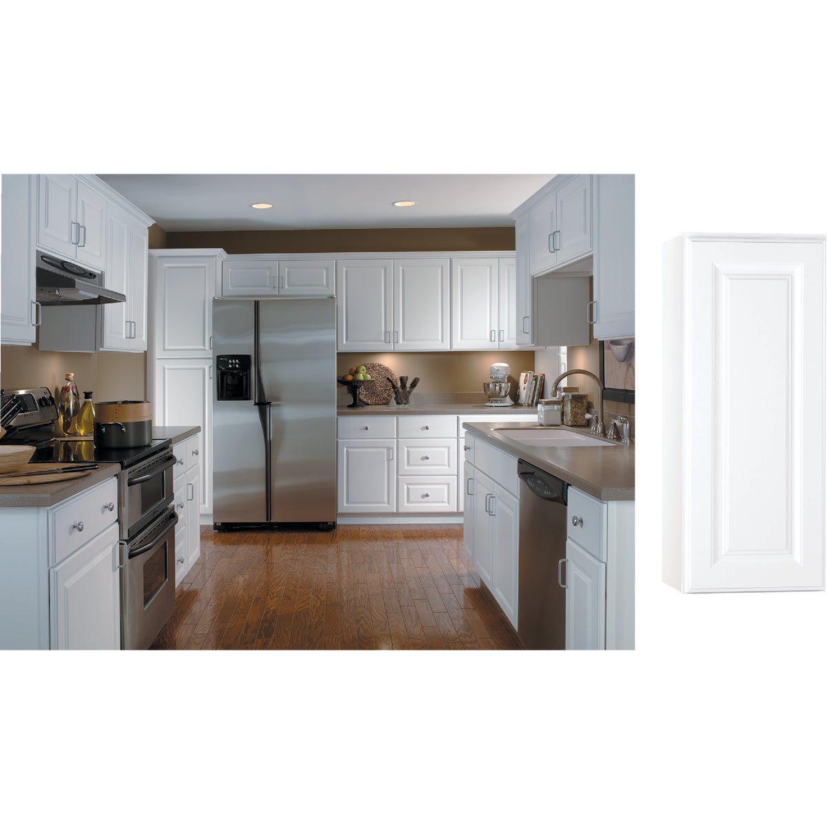 Continental Cabinets Hamilton 12 In. W x 30 In. H x 12 In. D White Thermofoil Wall Kitchen Cabinet