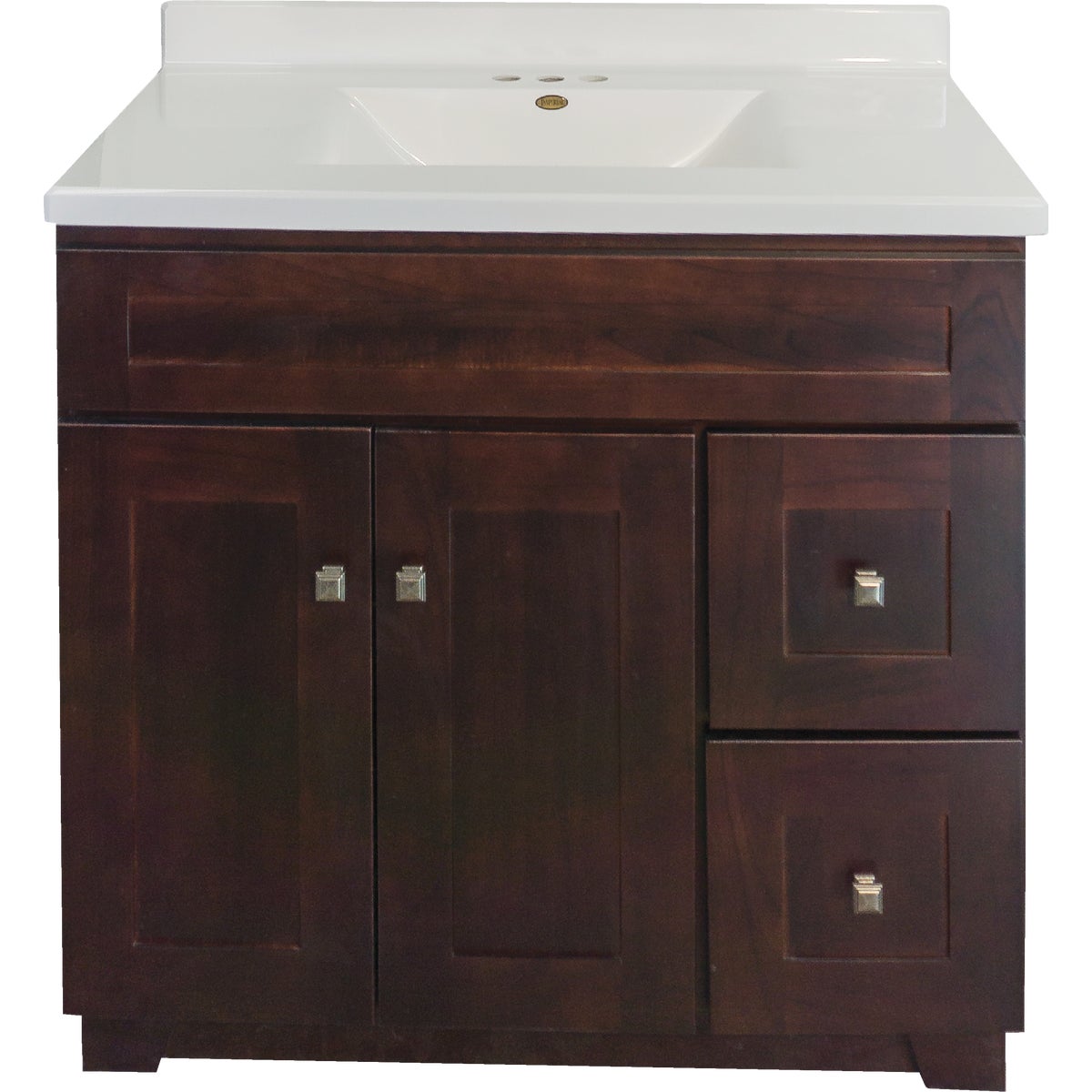 CraftMark CherryVale Shaker Cherry 36 In. W x 34 In. H x 21 In. D Vanity Base, 2 Door/2 Drawer