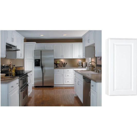 Continental Cabinets Hamilton 15 In. W x 30 In. H x 12 In. D White Thermofoil Wall Kitchen Cabinet