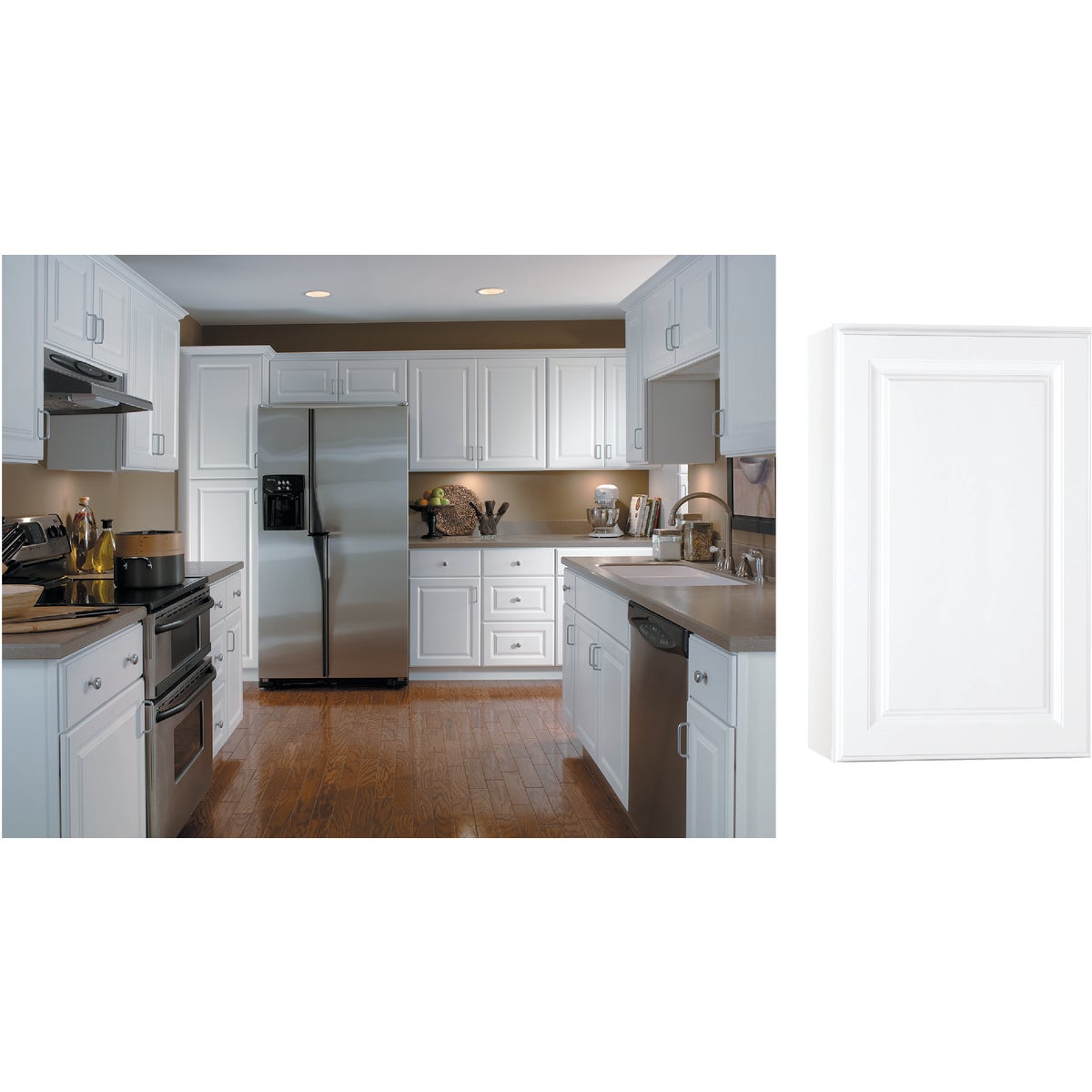 Continental Cabinets Hamilton 18 In. W x 30 In. H x 12 In. D White Thermofoil Wall Kitchen Cabinet