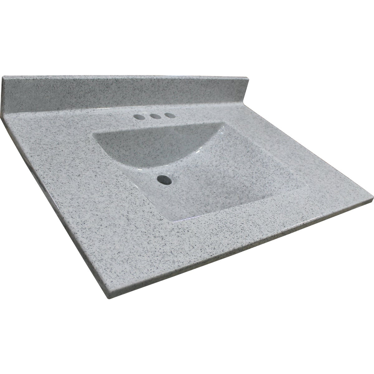 Bertch 49 In. W x 22 In. D White Flecked Cast Polymer Vanity Top with Wave Bowl