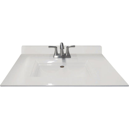 Imperial Marble 31 In. W x 22 In. D White Cultured Marble Vanity Top with Waterfall Edge Bowl