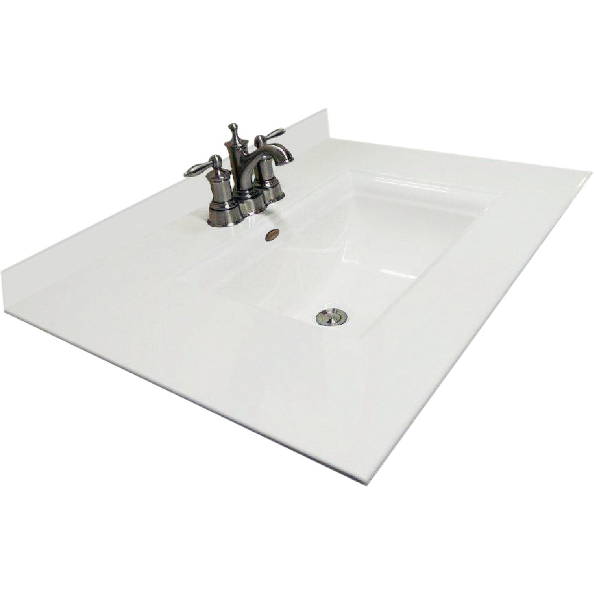 Imperial Marble 31 In. W x 22 In. D White Cultured Marble Vanity Top with Waterfall Edge Bowl