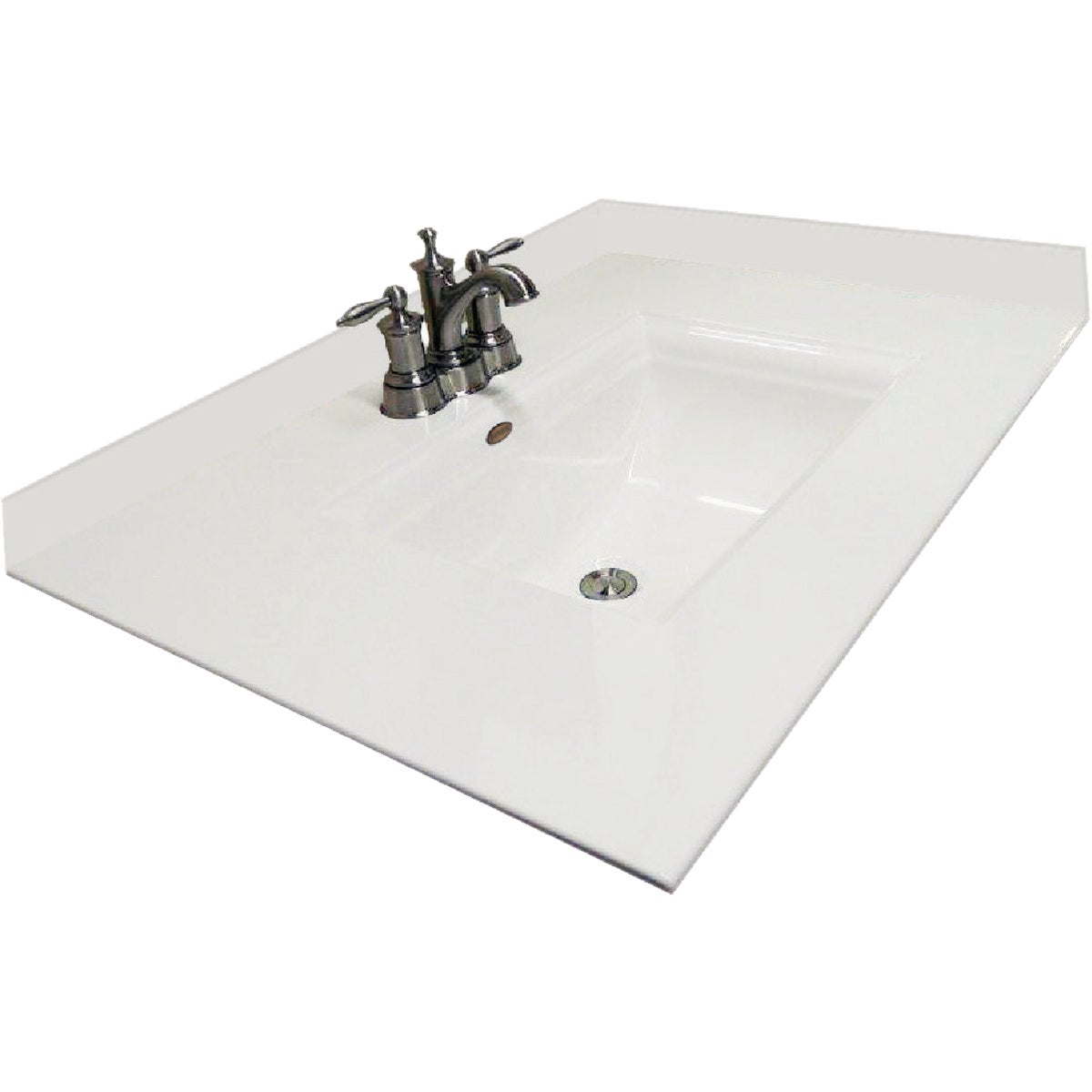 Imperial Marble 31 In. W x 22 In. D White Cultured Marble Vanity Top with Waterfall Edge Bowl