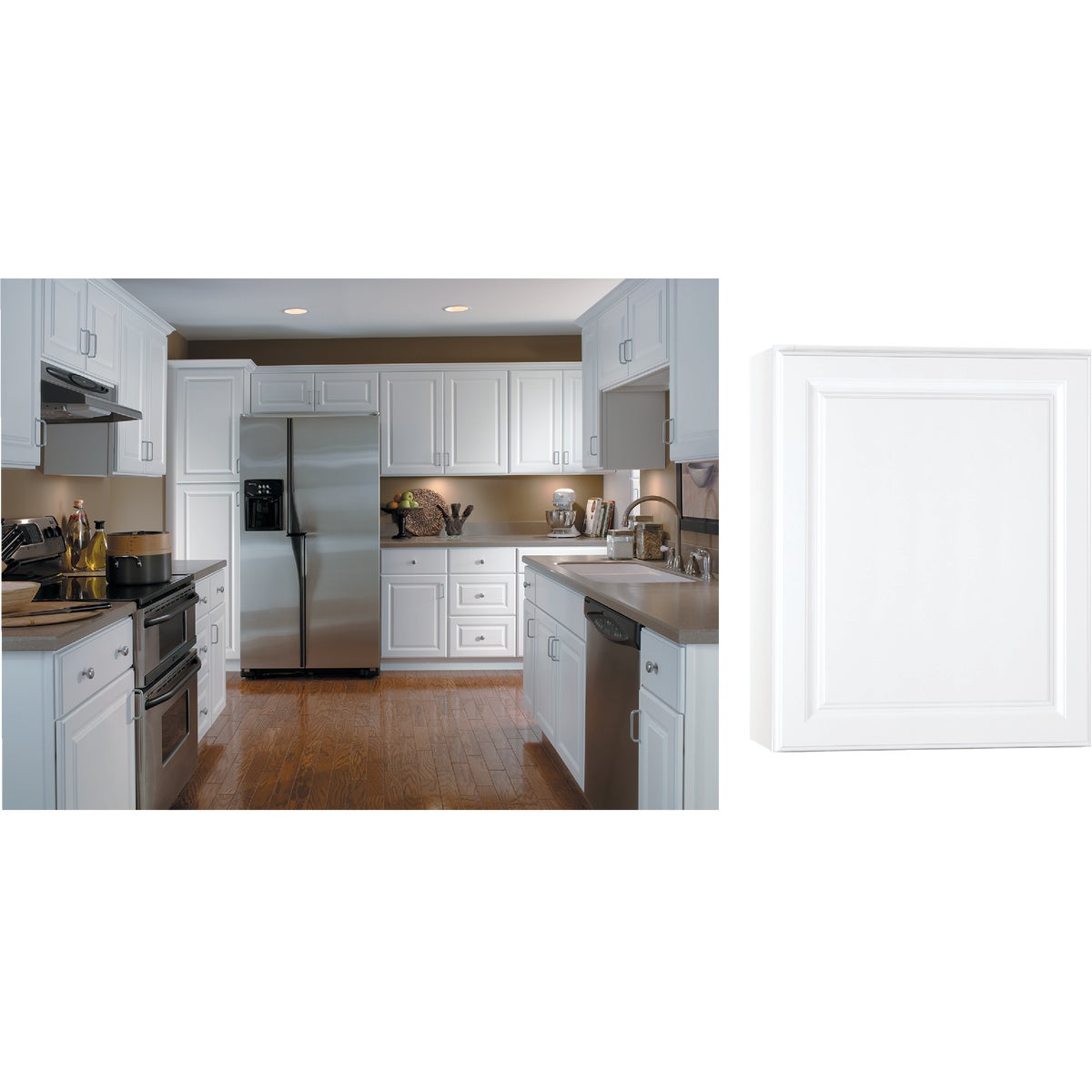 Continental Cabinets Hamilton 24 In. W x 30 In. H x 12 In. D White Thermofoil Wall Kitchen Cabinet