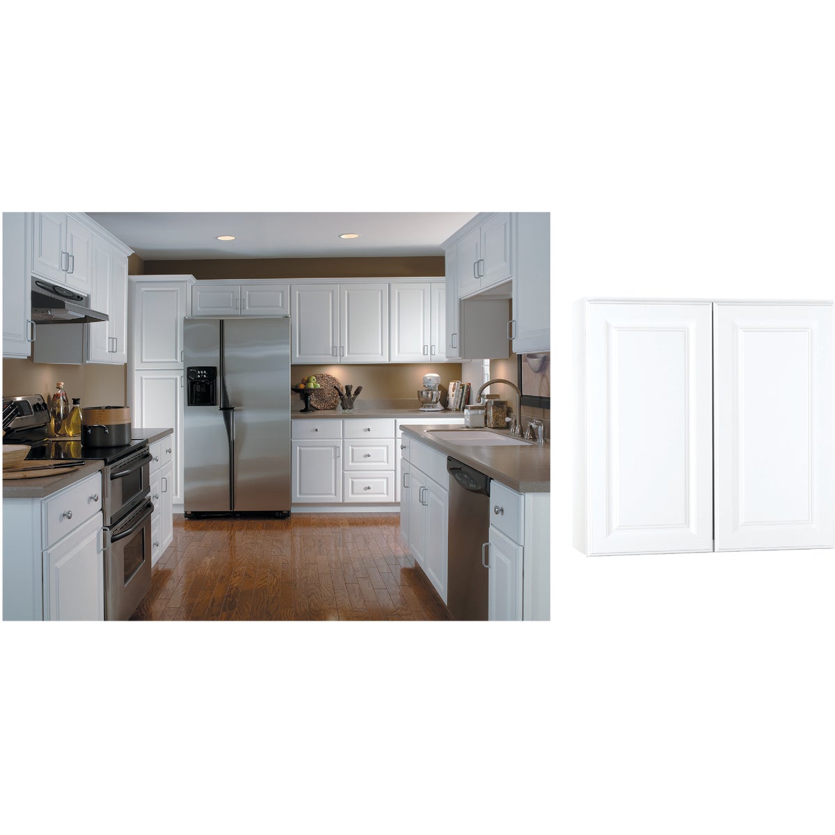 Continental Cabinets Hamilton 30 In. W x 30 In. H x 12 In. D White Thermofoil Wall Kitchen Cabinet