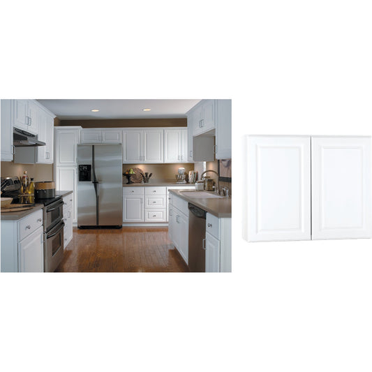 Continental Cabinets Hamilton 36 In. W x 30 In. H x 12 In. D White Thermofoil Wall Kitchen Cabinet