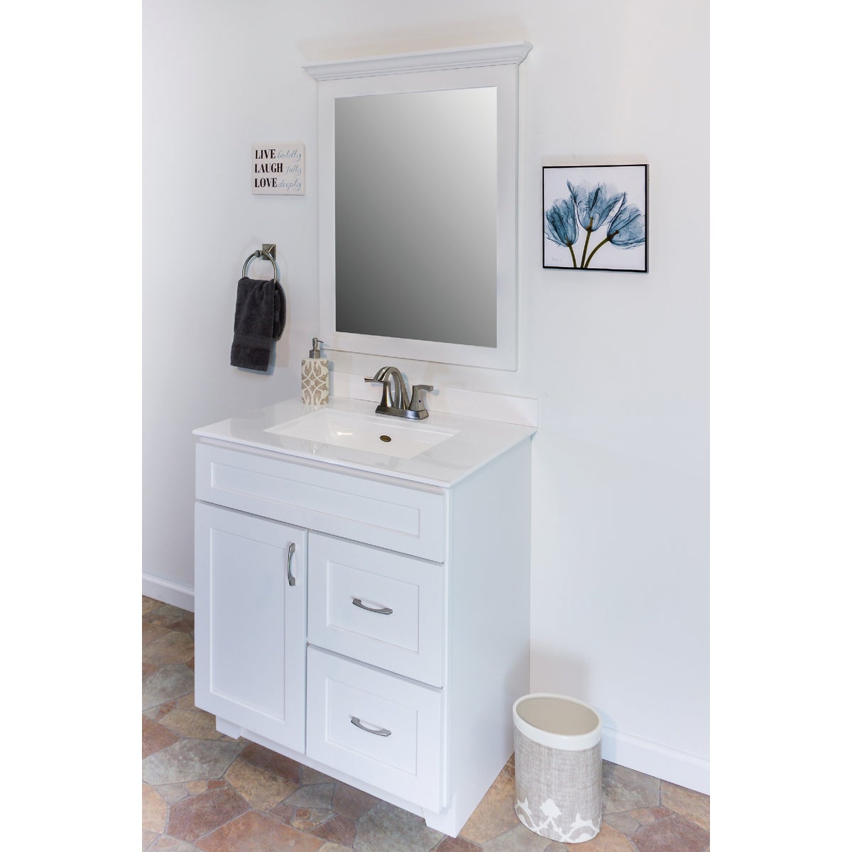 CraftMark Shaker Retreat White 30 In. W x 36 In. H Vanity Mirror