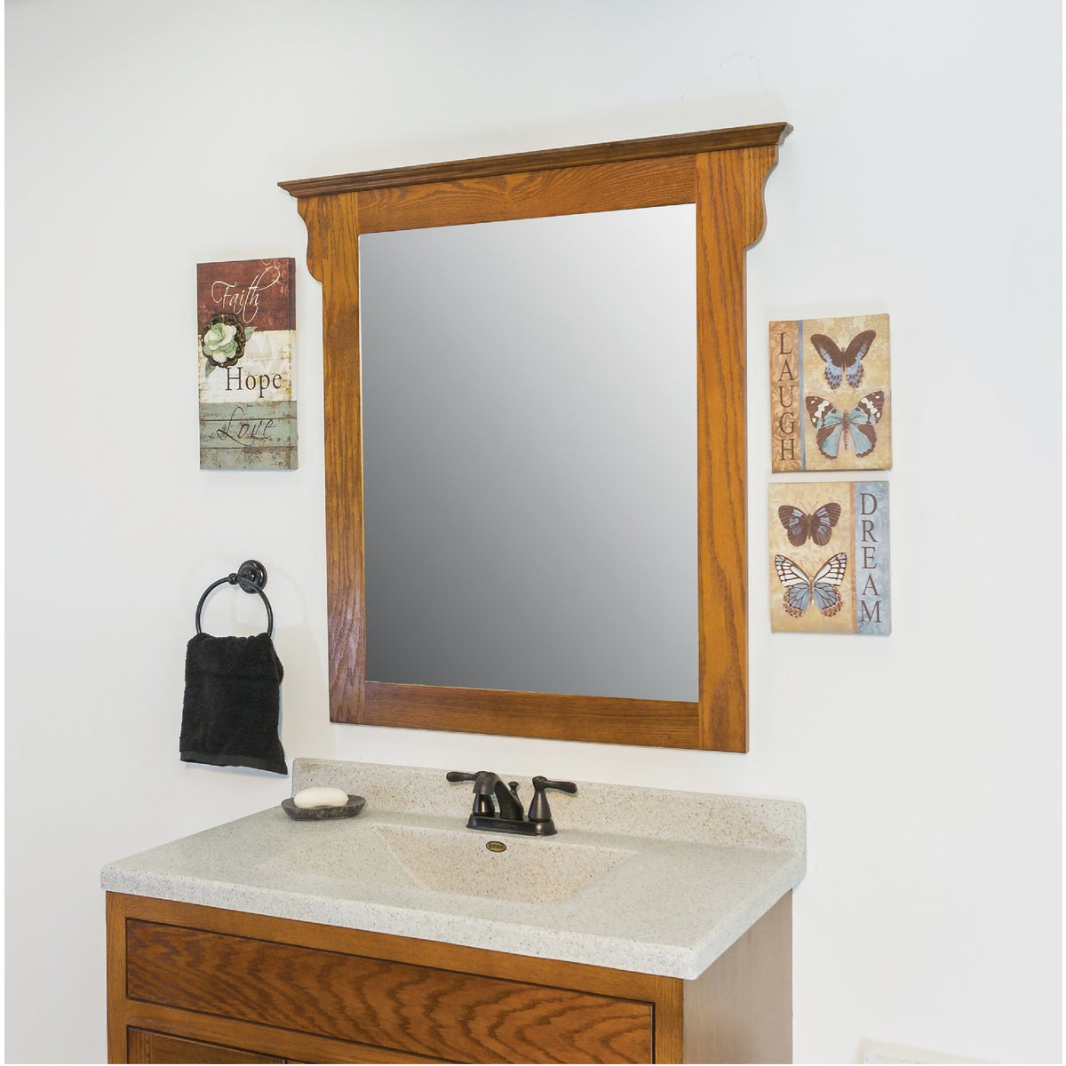 CraftMark Craftsmen Estate Oak 30 In. W x 38 In. H Vanity Mirror