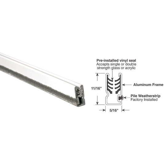 Prime-Line 11/16 In. x 5/16 In. x 72 In. White Universal C Sash Window Frame